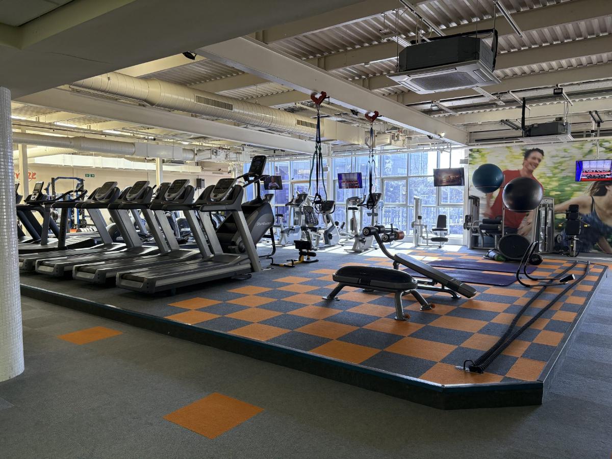 Outdoor gym with equipment