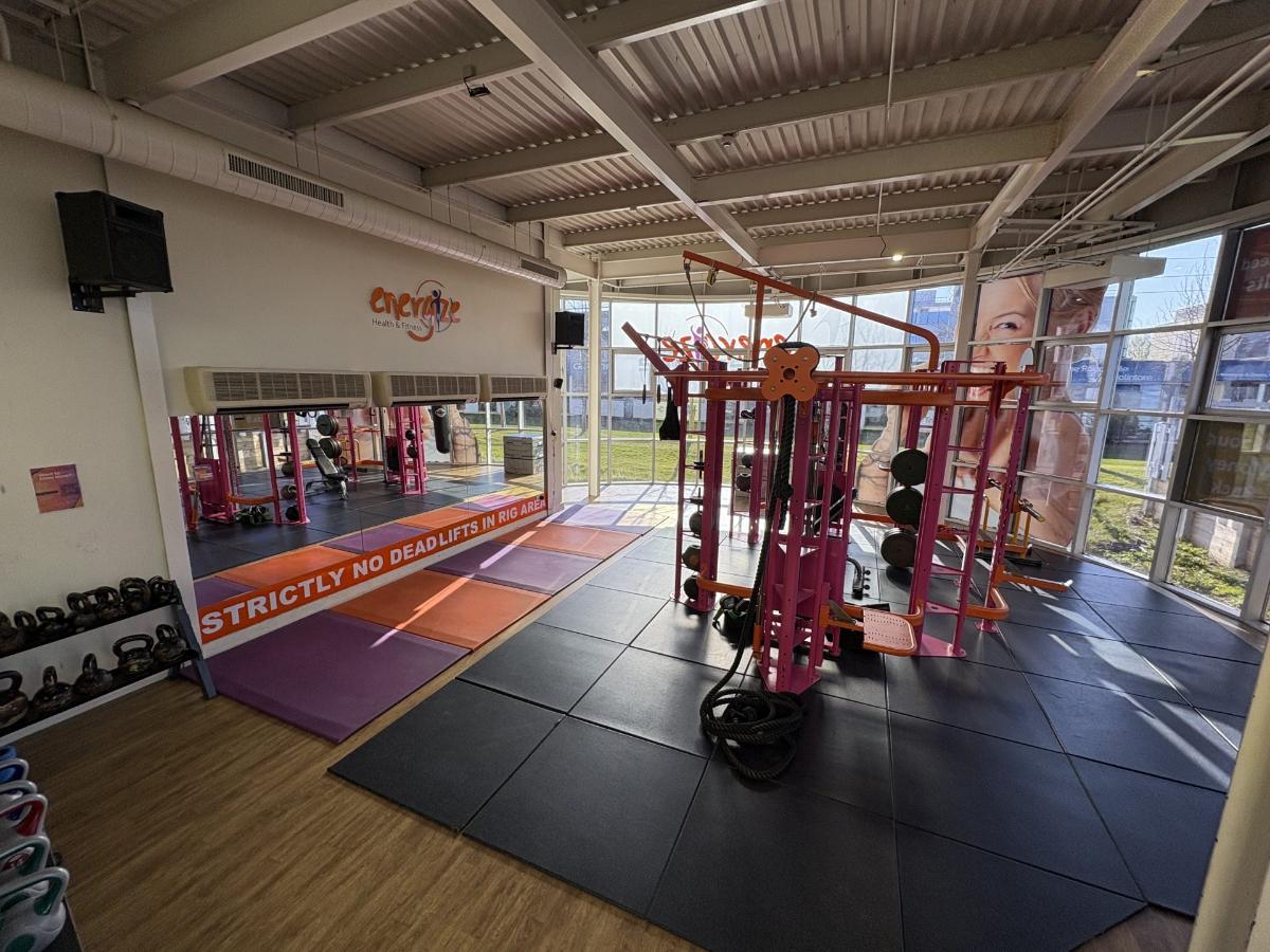 Outdoor gym with equipment